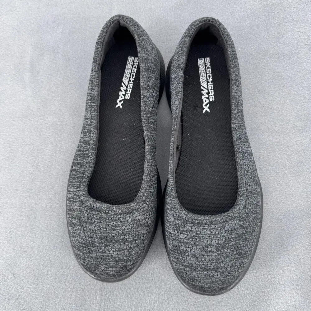 Skechers Go Step Lite 14479 Womens 6.5 Black Gray‎ Ballet Flats Slip On Shoes